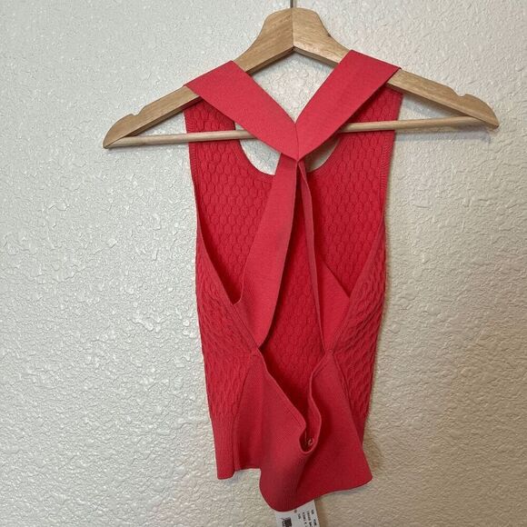 Jonathan Simkhai Hex Fence Pink Sleeveless Knit Crop Top Women's Size XS - Picture 3 of 10